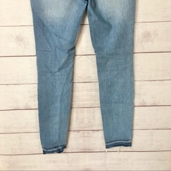 J. Crew Mercantile High Rise Raw Hem Light Wash Skinny Jeans 25 - Picture 7 of 8
